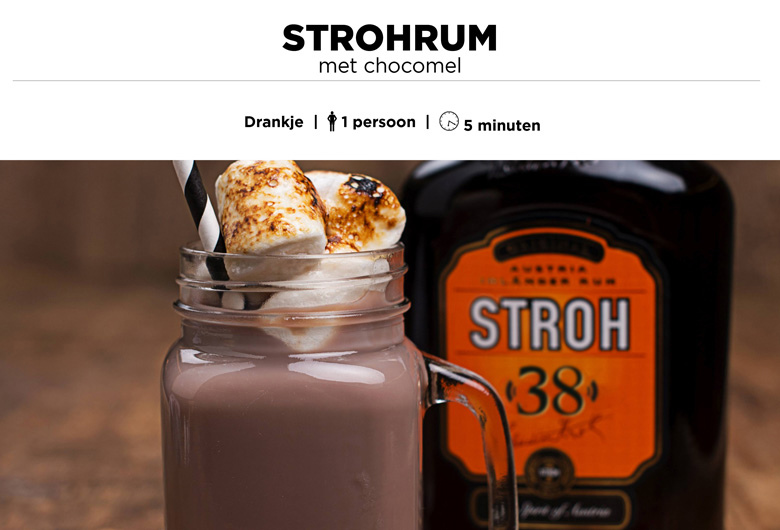Strohrum met chocomel