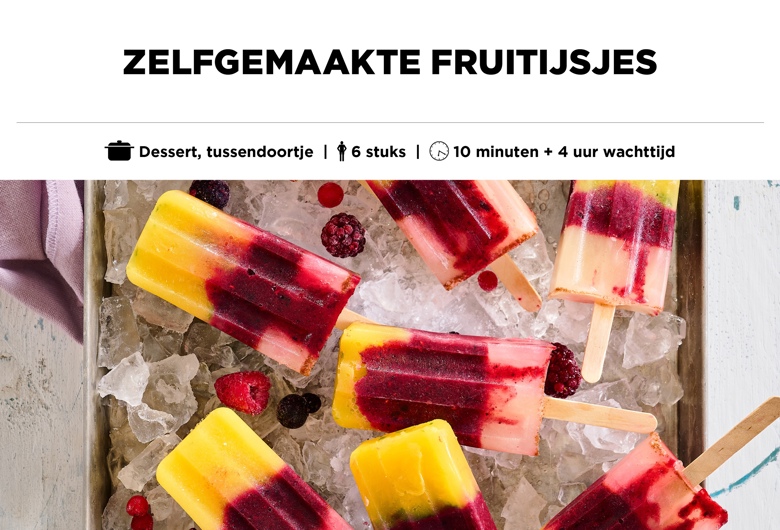 Zelfgemaakte fruitijsjes