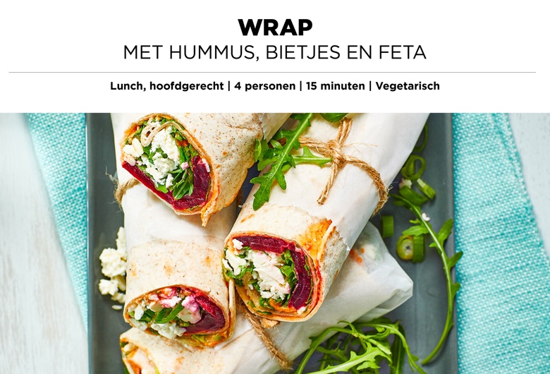 Wrap met hummus, bietjes en feta