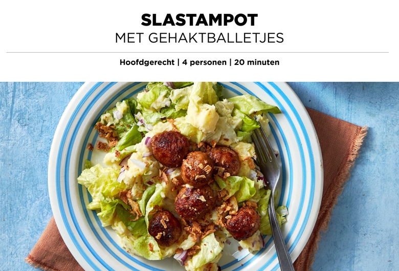 Slastampot met gehaktballetjes