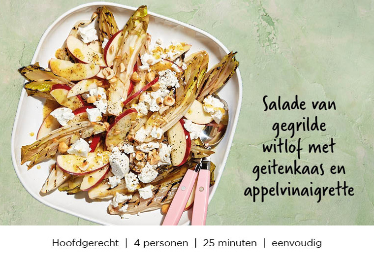 Salade van gegrilde witlof