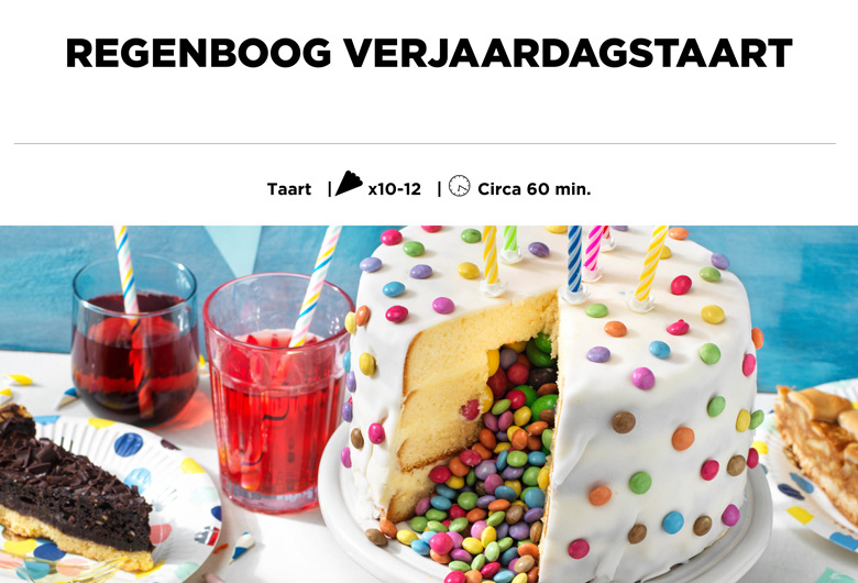 Regenboog verjaardagstaart