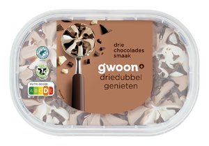 G'woon Roomijs Drie Chocolade - 900 ml