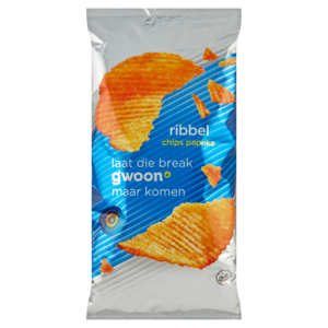 G'woon Ribbelchips Paprika - 250 gram
