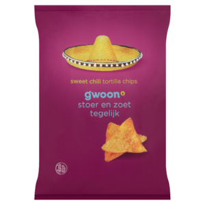 G'woon Tortillachips Chili - 165 gram