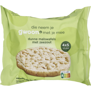 G'woon Maiswafels Zeezout 4-pack - 100 gram