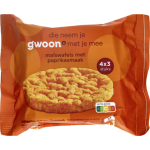 G'woon Maiswafels Paprika 4-pack - 104 gram